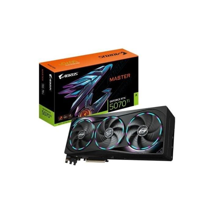 Gigabyte AORUS 9VN507TAM-00-G10 Tarjeta Gráfica GeForce RTX 5070Ti MASTER 16GB GDDR7 PCI-E 5.0 WINDFORCE Gigabyte AORUS 9VN507TAM-00-G10 Tarjeta Gráfica GeForce RTX 5070Ti MASTER 16GB GDDR7 PCI-E 5.0 WINDFORCE