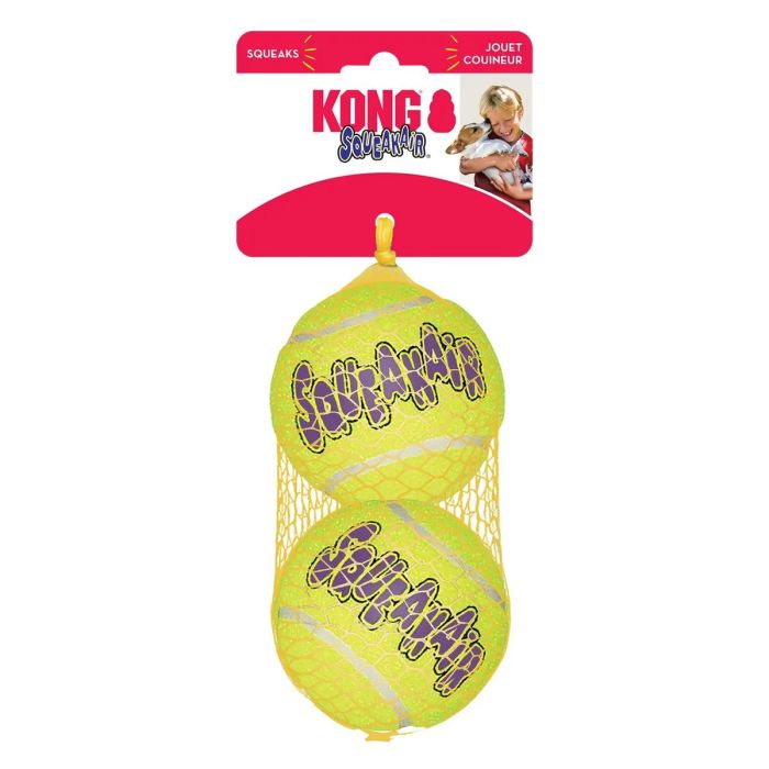 Kong Air Dog Squeaker Tennis Balls Large Malla 2 Unidades Ast1E