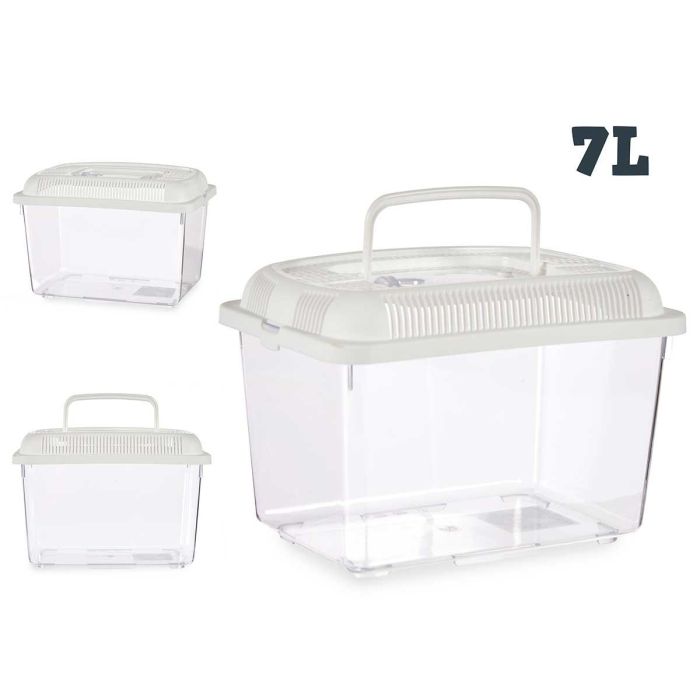 Pecera Grande Mascow 30x20 cm Blanca con Asas, Plástico, 7L (8 Unidades) Pecera Grande Mascow 30x20 cm Blanca con Asas, Plástico, 7L (8 Unidades)