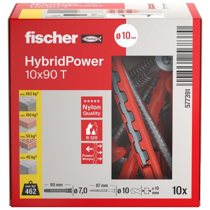 Tacos y tornillos Fischer hybridpower Avellanado Ø 7 x 90 mm (10 Unidades) 4 Tacos y tornillos Fischer hybridpower Avellanado Ø 7 x 90 mm (10 Unidades) 4