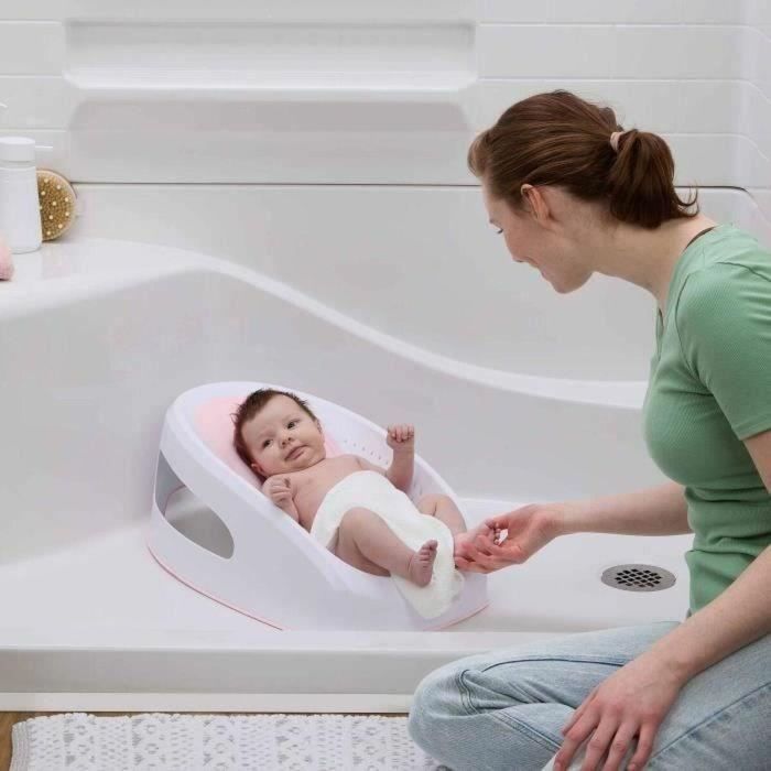 INGENUITY ING19577013 Asiento de Baño Antideslizante para Niñas 0-6 Meses o 9kg, Rosa, Asiento Perforado 2