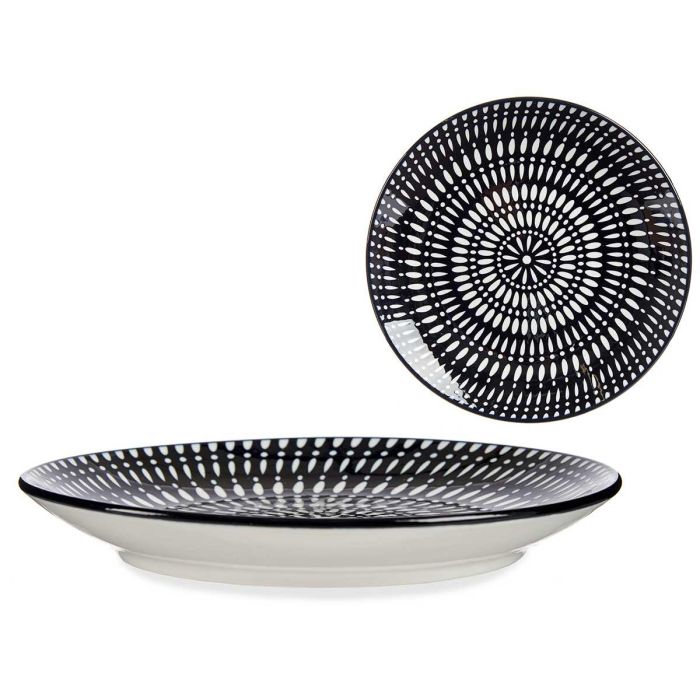 Plato Postre Kinvara 20 cm Negro Etnico - Porcelana (24 Unidades) Plato Postre Kinvara 20 cm Negro Etnico - Porcelana (24 Unidades)