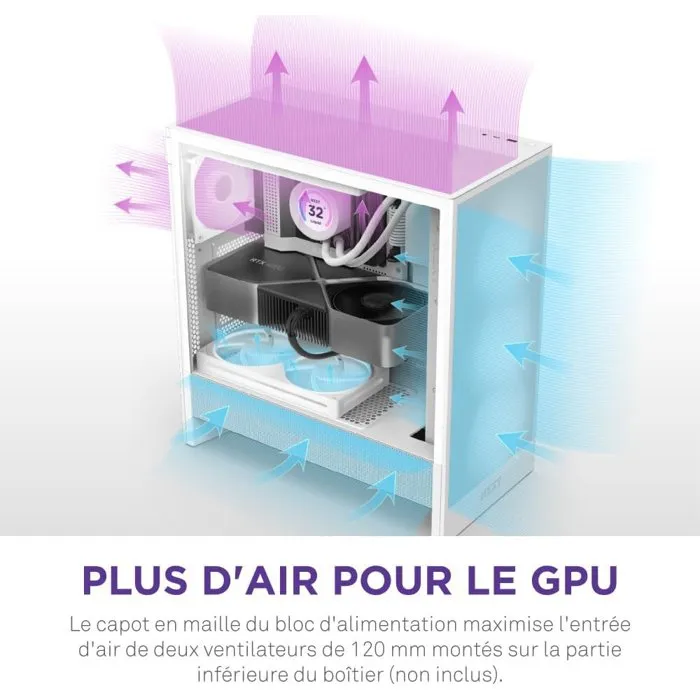 NZXT CC-H52FW-01 Caja NZXT H5 Flow (2024) Torre Midi Blanca 2