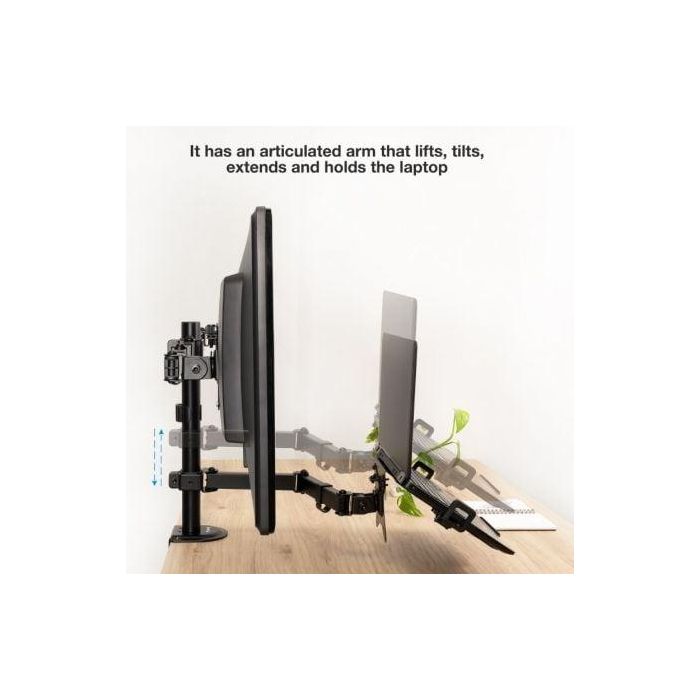 Soporte de Mesa para 2 Monitores y 1 Portátil TooQ DB1202TN-B/ Giratorio/ Inclinable/ hasta 9kg 2 Soporte de Mesa para 2 Monitores y 1 Portátil TooQ DB1202TN-B/ Giratorio/ Inclinable/ hasta 9kg 2