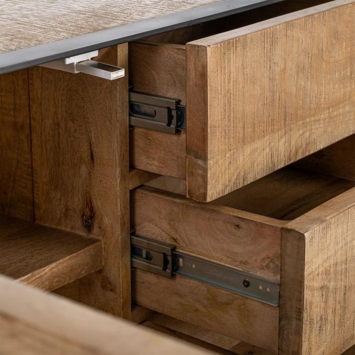 Mueble Tv Natural Madera de Mango Salón 150 X 44 X 55 cm