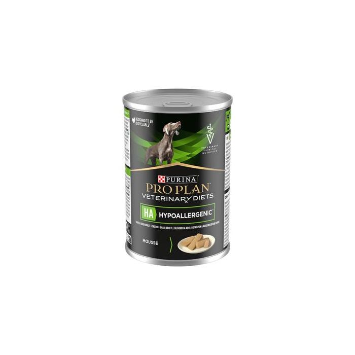 Purina Pro Plan Diet Canine HA Hypoallergenic Alimento Húmedo para Perros con Alergias 12 Latas de 400 gr