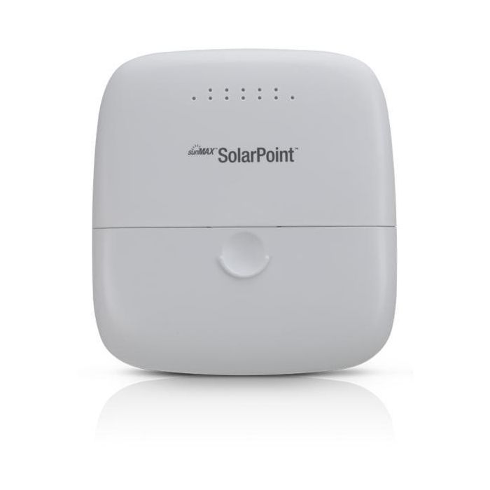 Ubiquiti SunMAX SolarPoint, (4) 10/100 RJ-45, Wi-Fi (2.4 GHz), IPx4, PoE 17W, DC 24W, 40W Max Ubiquiti SunMAX SolarPoint, (4) 10/100 RJ-45, Wi-Fi (2.4 GHz), IPx4, PoE 17W, DC 24W, 40W Max