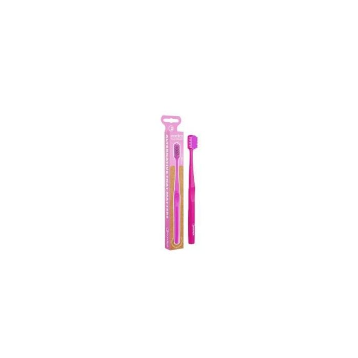 NORDICS ORAL CARE Cepillo Dental Adulto Soft 6580 filamentos, Rosado, para encías y dientes sensibles, con mango de PLA