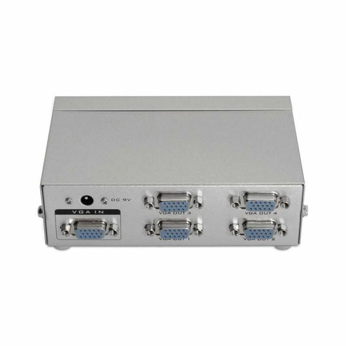 AISENS A116-0085 Divisor Duplicador Vídeo SVGA 4 Puertos para 4 Monitores 1920x1440 Carcasa Metálica Gris