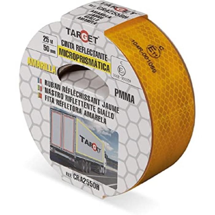 Cinta Adhesiva Reflectante Amarilla 25M X 50Mm Target Cinta Adhesiva Reflectante Amarilla 25M X 50Mm Target