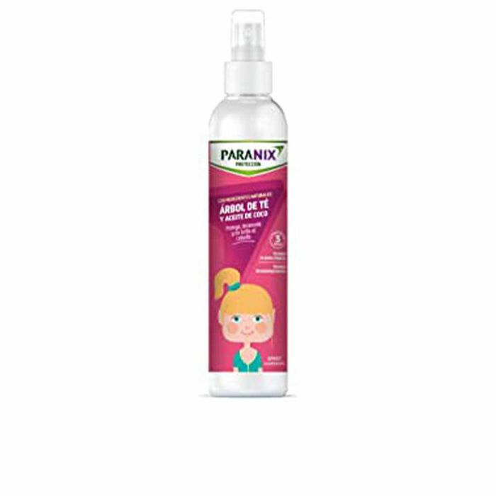 Paranix Antipiojos Árbol de Té Spray Protector Niñas, con Aceite de Coco y Dimeticona. Desenreda y Brillo. Pieles Atópicas 250ml