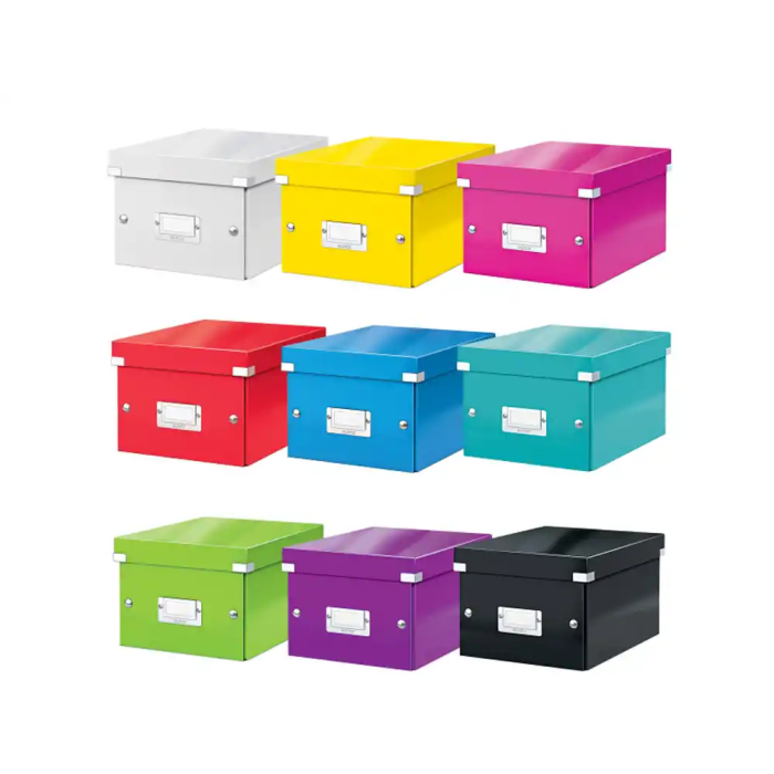 Caja Para Almacenamiento Leitz Click&Store 85% Carton Reciclado 7 Litros Pequeña 216X160X282 Mm Blanco 3