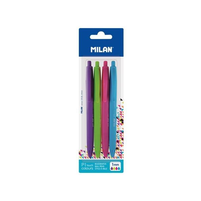 Milan Bolígrafo P1 Touch Colours 1.0 mm C-Surtidos Blíster 4 Ud