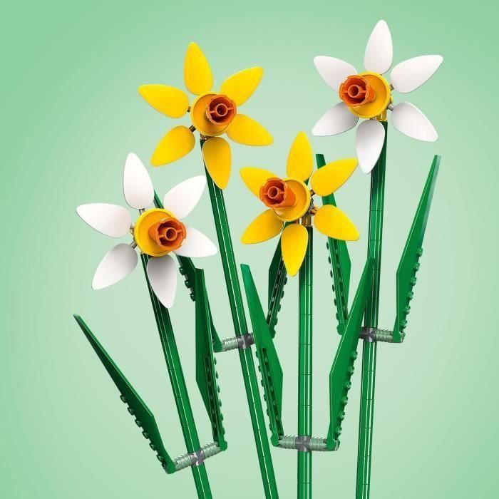 LEGO 40747 Narcisos Flowers Set de Construcción Coleccionable - Ramillete de 4 Flores Amarillas y Blancas, Ideal Regalo Decorativo 2
