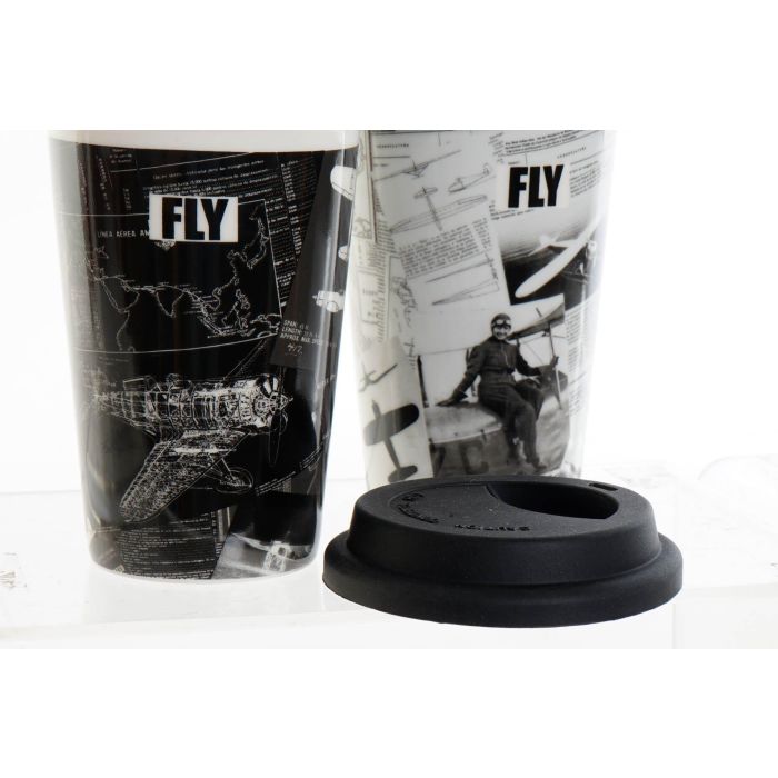 DKD Home Decor Mug Vintage de Porcelana y Silicona, Juego 6 Unidades, 400 ml - Diseño Aviación Negro Blanco 9.7x14x9.7 cm 1 DKD Home Decor Mug Vintage de Porcelana y Silicona, Juego 6 Unidades, 400 ml - Diseño Aviación Negro Blanco 9.7x14x9.7 cm 1