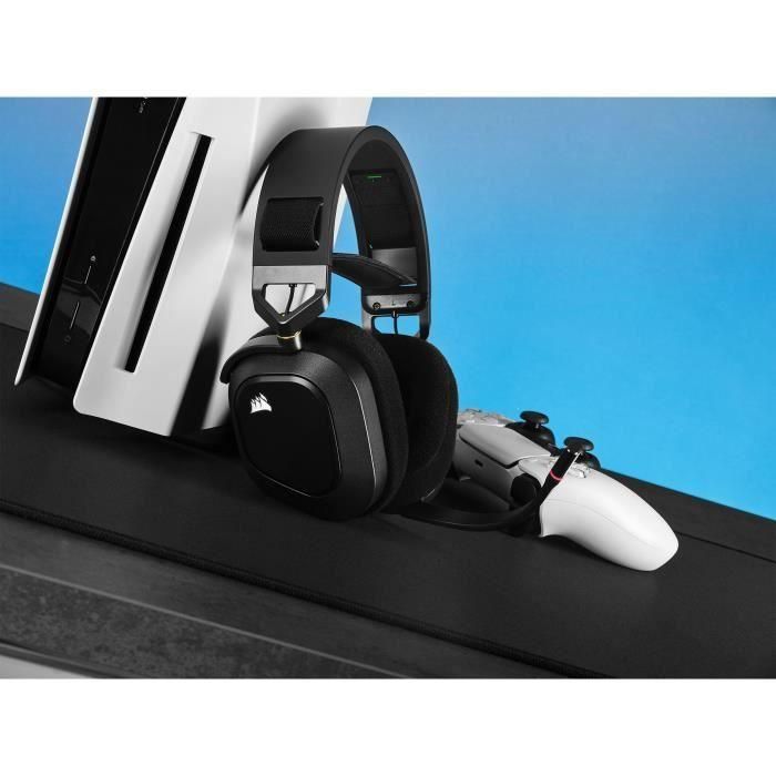 Auriculares Bluetooth con Micrófono Corsair HS80 RGB Negro Multicolor 5