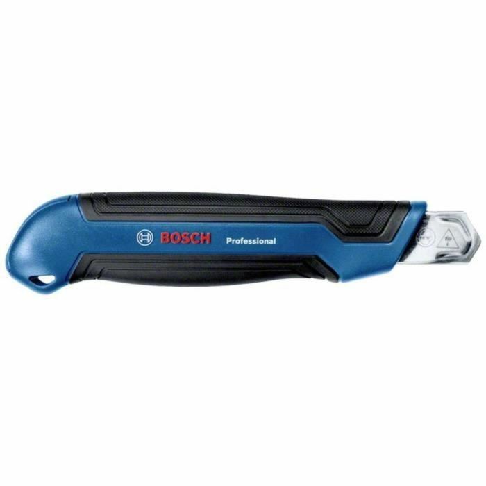 Bosch Cúter Profesional 18 mm con portacuchillas de aluminio fundido, mango ergonómico softgrip y cambio de hoja rápido sin herramientas
