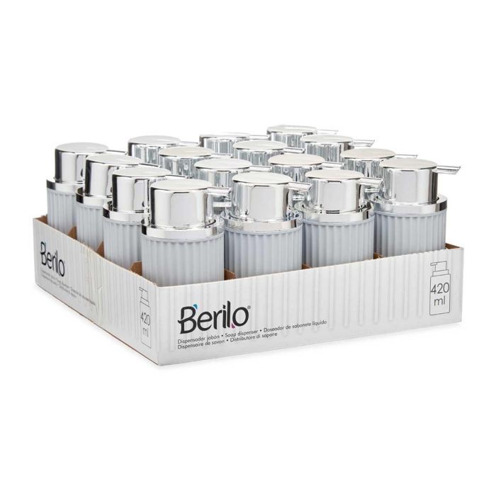 Berilo Dispensador de Jabón Plástico Gris 450 ml 7x14.5x8.5 cm (Set de 32) 2