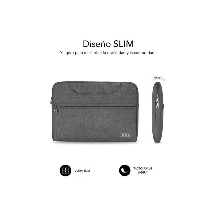 SUBBLIM Maletin Business Laptop Sleeve 13,3-14" Grey 3 SUBBLIM Maletin Business Laptop Sleeve 13,3-14" Grey 3
