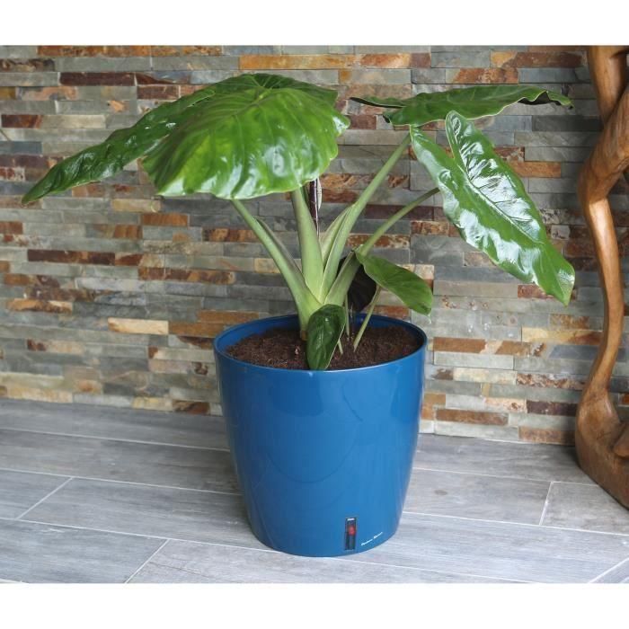 Jardinera redonda RIVIERA EVA NEW - Plástico - Diámetro 31 cm - Azul Jardinera redonda RIVIERA EVA NEW - Plástico - Diámetro 31 cm - Azul