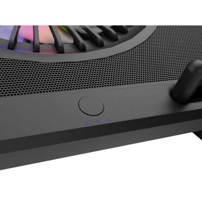 GENESIS Oxid 850 Almohadilla Refrigeradora para Portátil 17.3" con 5 Ventiladores, Iluminación RGB, Ajuste de Altura y 2 Puertos USB Negro 7