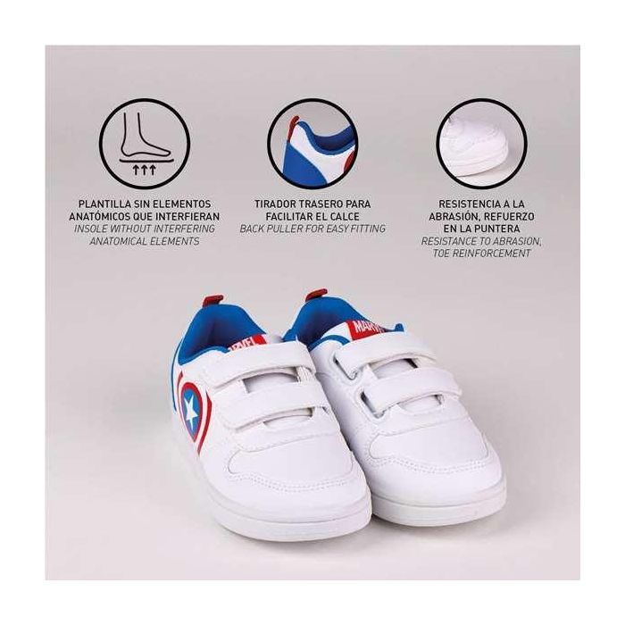 Zapatillas Deportivas Infantiles The Avengers Velcro Blanco 29 1