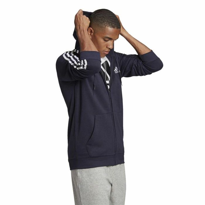 Sudadera con Capucha Hombre Adidas 3 Stripes Azul oscuro S 4 Sudadera con Capucha Hombre Adidas 3 Stripes Azul oscuro S 4