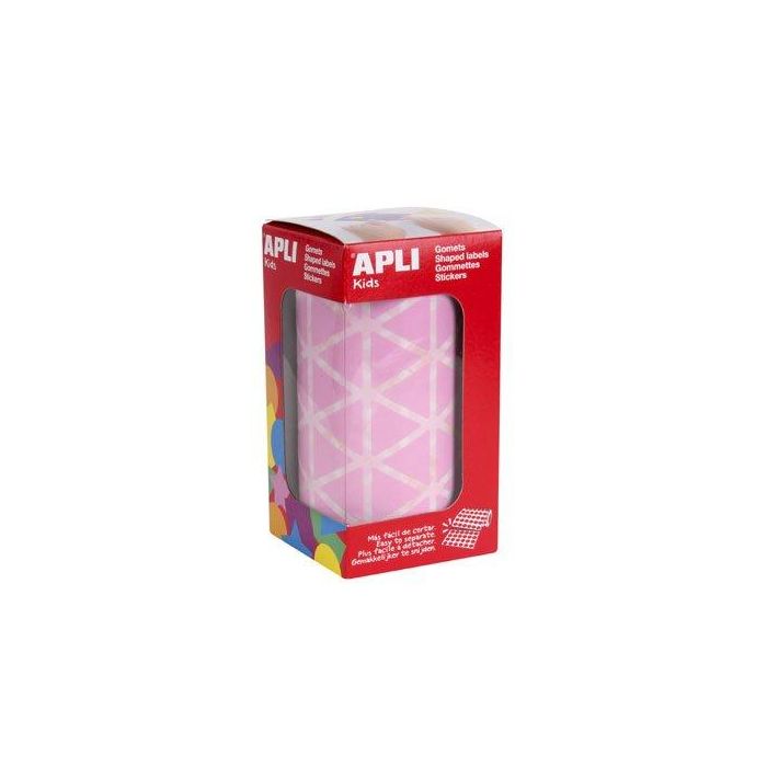 Apli Gomets Triangulares 20 mm Rosa - Rollo 2832 Unidades