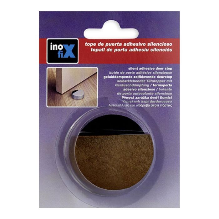 Inofix Tope Adhesivo Silencioso Madera para Puertas de Interior, PVC y Espuma, 14 x 47 x 47 mm 1