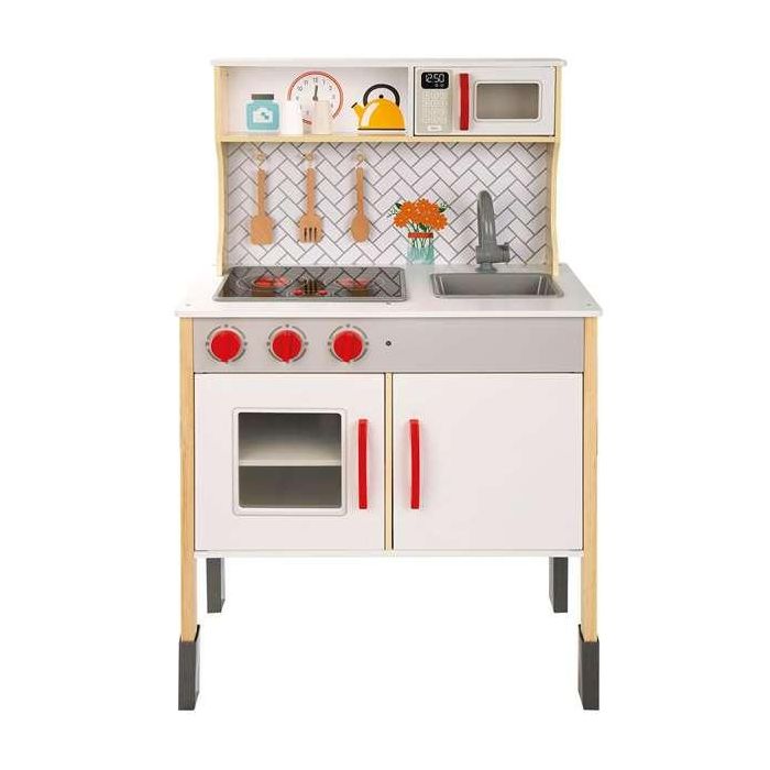 Woomax Cocina Eléctrica de Madera 59,5x30x94,5 cm Juguete Infantil a Partir de 3 Años 6