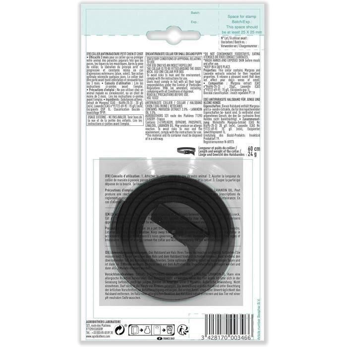 Vetocanis Collar de control de plagas para perro pequeño y cachorro (<10 kg) - Repele pulgas, garrapatas y mosquitos con Margosa y Lavandin 5 Vetocanis Collar de control de plagas para perro pequeño y cachorro (<10 kg) - Repele pulgas, garrapatas y mosquitos con Margosa y Lavandin 5