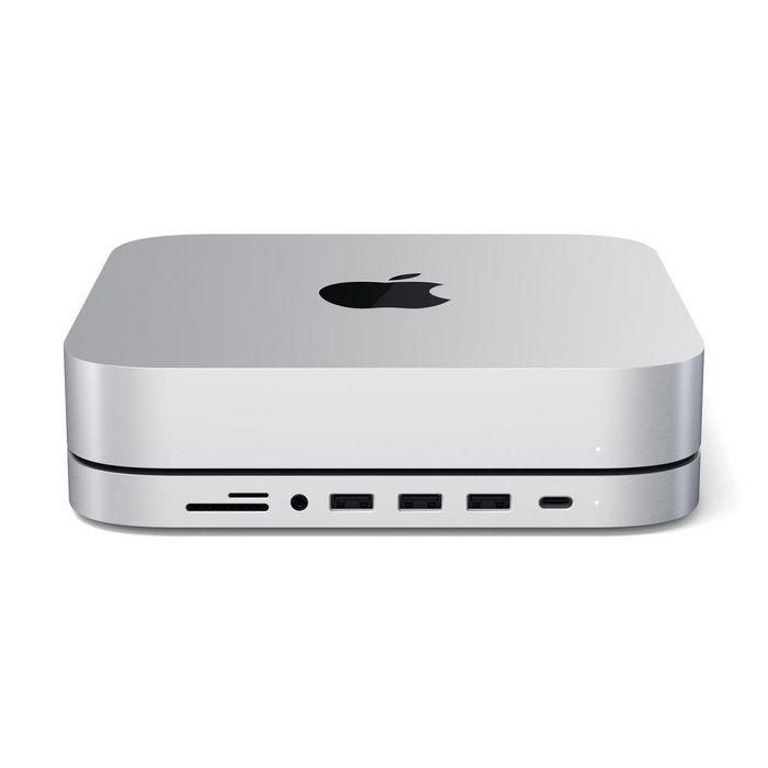 Satechi ST-AMCH Soporte y Hub USB-C para Mac Mini, 5xUSB-A/2xUSB-C/HDMI/3.5mm/Ethernet, Plateado/Negro 2