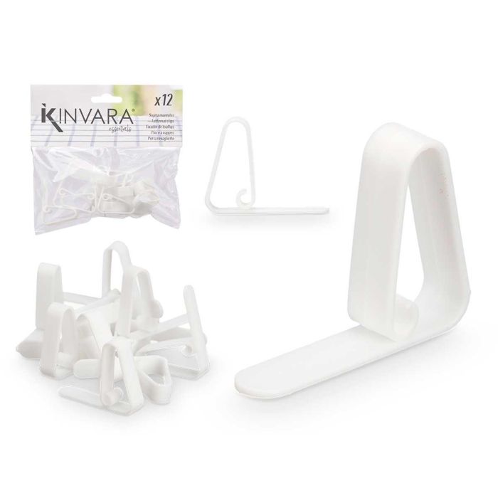 Set 12 Sujetamantel Kinvara 17x16x4.5 cm, plástico PP, blanco (24 Unidades) Set 12 Sujetamantel Kinvara 17x16x4.5 cm, plástico PP, blanco (24 Unidades)