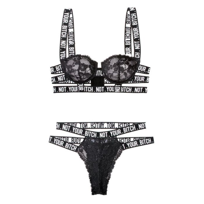 Conjunto de Lencería Fantasy Lingerie Negro (M/L) 4 Conjunto de Lencería Fantasy Lingerie Negro (M/L) 4
