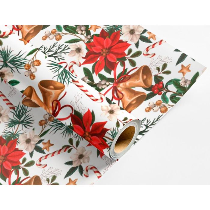 Papel De Regalo Liderpapel Navidad Rollo Ancho 70 cm Longitud 2 Mt Gramaje 60 gr Diseños Surtidos C-2024 50 unidades 9