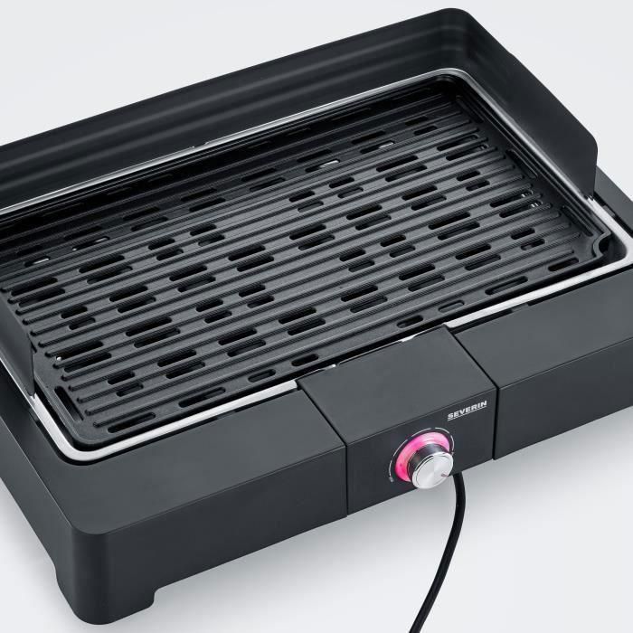 Severin - PG8567 - Barbacoa de mesa eléctrica, 2,200 W, tanque fundido de aluminio fundido, tanque de agua de humo y olfato, NOI Severin - PG8567 - Barbacoa de mesa eléctrica, 2,200 W, tanque fundido de aluminio fundido, tanque de agua de humo y olfato, NOI