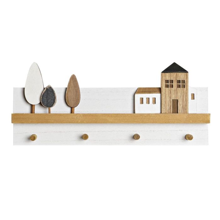 Perchero Pared Urban DKD Home Decor Blanco 4 x 17 x 40 cm