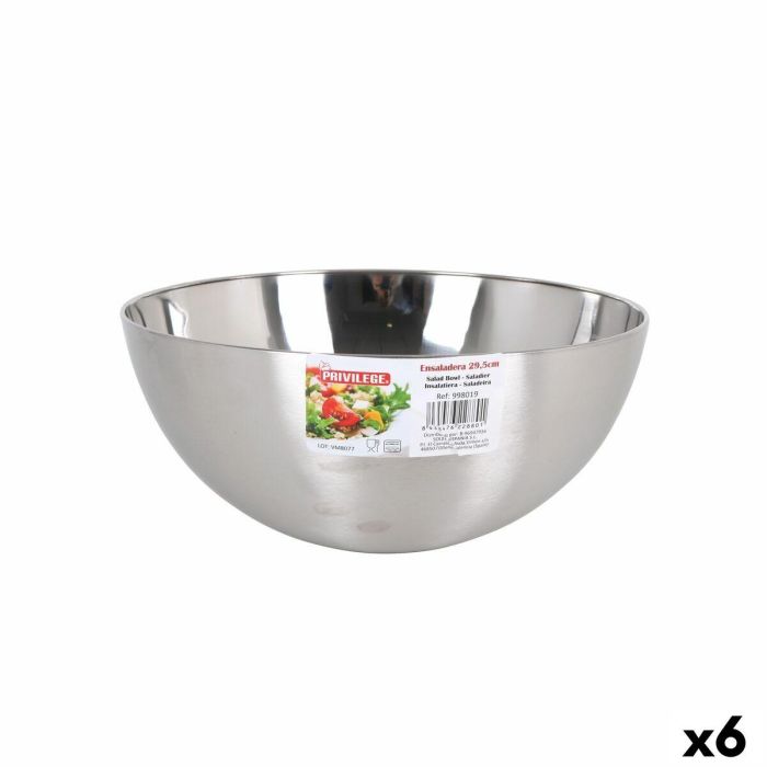 Ensaladera Quttin Plateado Ø 29,5 cm Acero (6 Unidades) 2