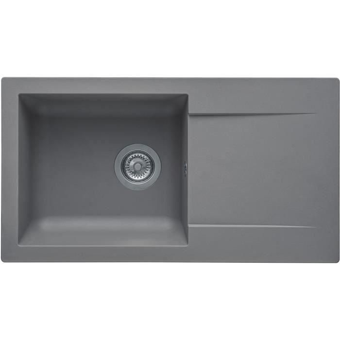 Stradour GRIS BETON - 16 Fregadero Incorporado EINNA SMC, 1 Tazón, 78x43.5 cm, Vaciado Manual, Ø Tapón 90 Stradour GRIS BETON - 16 Fregadero Incorporado EINNA SMC, 1 Tazón, 78x43.5 cm, Vaciado Manual, Ø Tapón 90