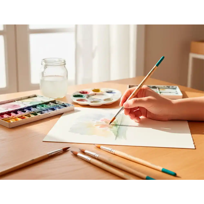 Liderpapel Pincel para Pintura Acrílica y Acuarela Nº 10 Punta Redonda Pelo Sintético Certificado FSC 4