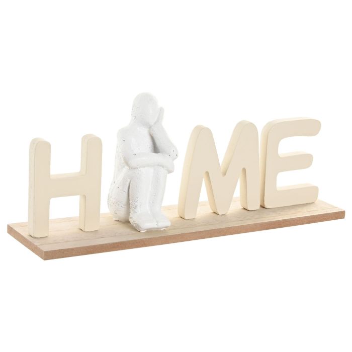 DKD Home Decor Decoración Scandi Crema y Blanco 8 x 12 x 30 cm (6 Unidades)
