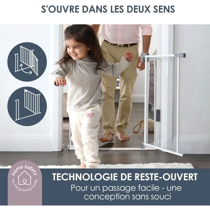 Dreambaby DRE9312742493271 Puerta de Seguridad con Panel Transparente, Función de Retención y Parte Inferior Anticaída, Blanca 5