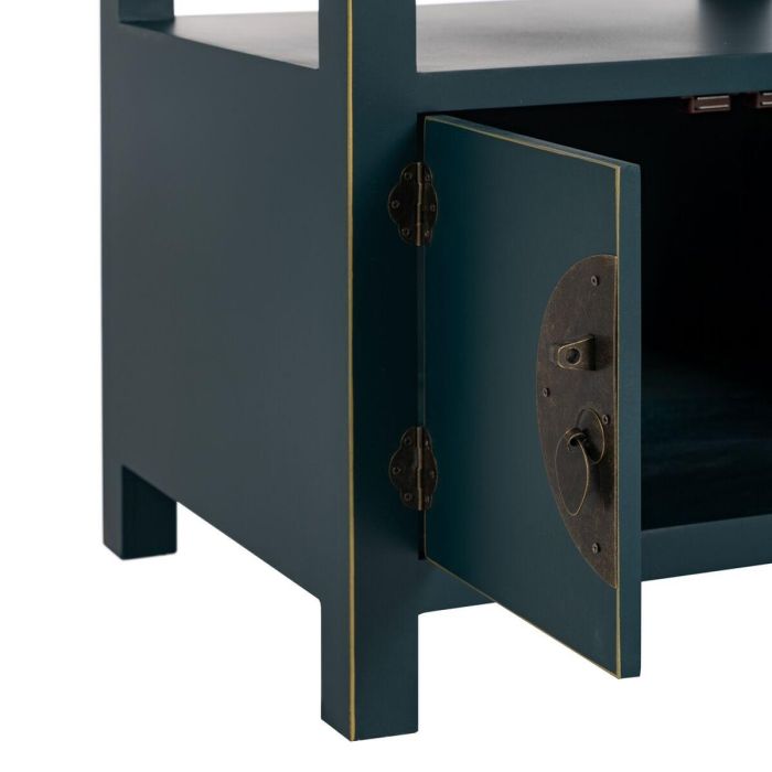 Mesita de Noche ORIENTE Azul Madera MDF 50 x 40 x 66 cm 2 Mesita de Noche ORIENTE Azul Madera MDF 50 x 40 x 66 cm 2