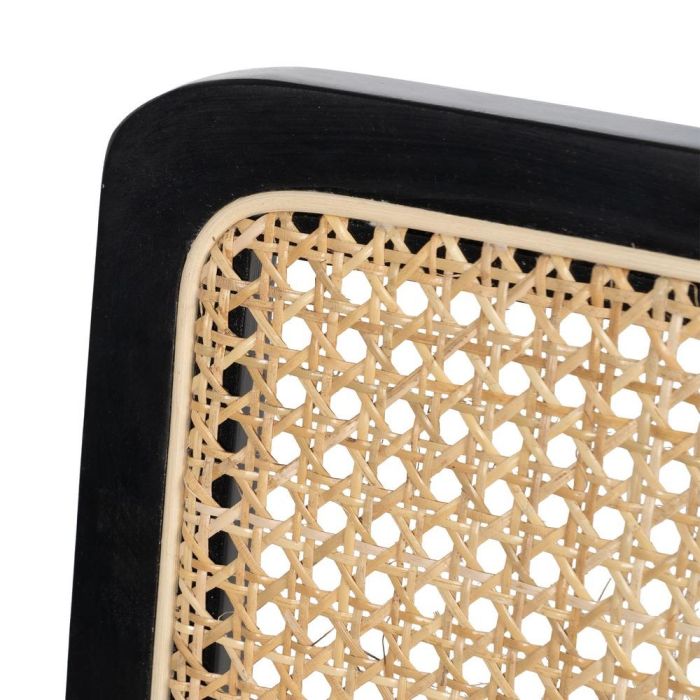 Silla Negro-Natural Madera-Ratán Salón 61,50 X 53 X 82,50 cm