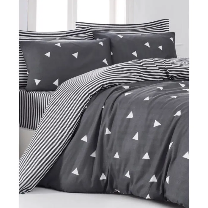 Juego de Cama con Funda Nórdica 220x240 cm y 2 Fundas de Almohada 60x60 cm - 65% Algodón, 35% Poliéster - Gris - ASI8683342642484 3 Juego de Cama con Funda Nórdica 220x240 cm y 2 Fundas de Almohada 60x60 cm - 65% Algodón, 35% Poliéster - Gris - ASI8683342642484 3