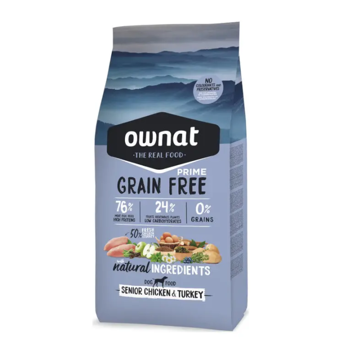 Ownat Prime Canine Senior Grain Free Pollo Pavo 12 kg