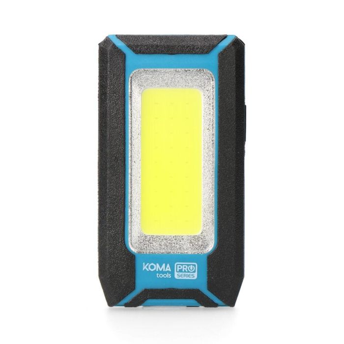 Linterna led cob 8w 500lm profesional. recargable con usb. con gancho + iman funcion power bank. incluye cable de carga. koma tools 1