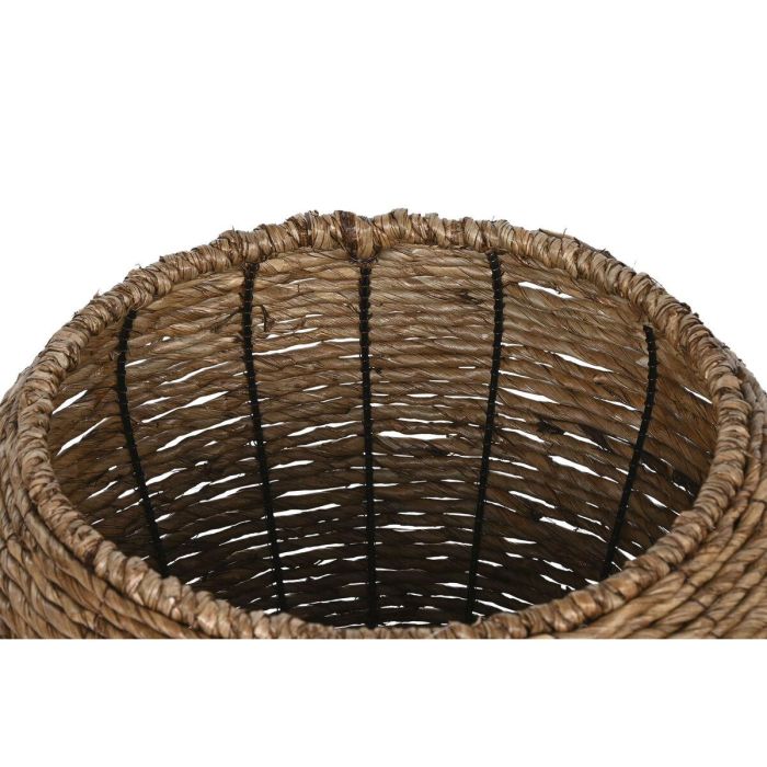 Set de Maceteros Home ESPRIT Marrón Metal Fibra 41 x 41 x 32 cm 3 Set de Maceteros Home ESPRIT Marrón Metal Fibra 41 x 41 x 32 cm 3