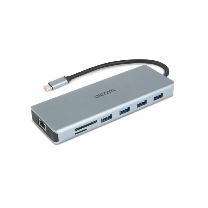 Dicota D32065 Docking Station USB-C 13-en-1, 4K HDMI/DisplayPort, Power Delivery 100W, Lector de Tarjetas SD