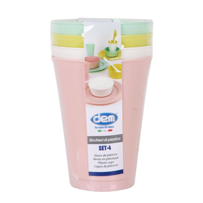 Set de 4 vasos PP Pastel de la marca Dem (24 Cajas) 6 Set de 4 vasos PP Pastel de la marca Dem (24 Cajas) 6